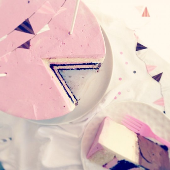 Raspberry Neapolitan Party Cake via Sweetapolita